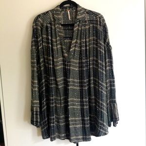 Free People swing top with silver sequins